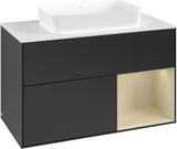 Villeroy & Boch Finion Waschtischunterschrank 1000 mm Glossy White Lacquer mit LED-Beleuchtung