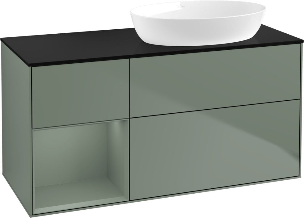 Villeroy & Boch Waschtischunterschrank Finion FA42G 1200 mm Glossy White Lacquer mit Beleuchtung