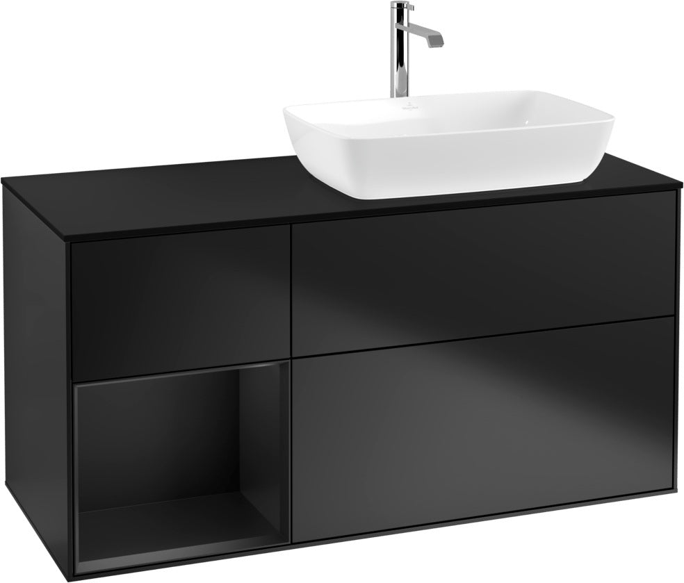 Villeroy & Boch Finion Waschtischunterschrank 1200 mm Glossy White Lacquer mit Beleuchtung