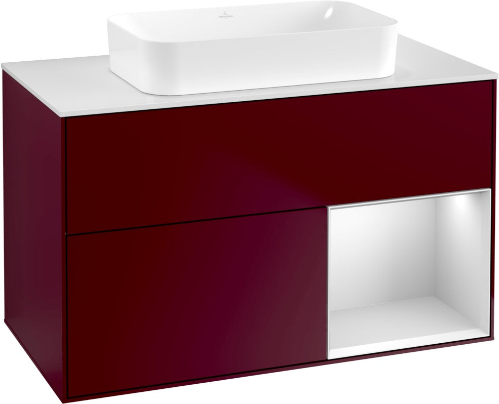 Villeroy & Boch Finion Waschtischunterschrank 1000 mm Glossy White Lacquer mit LED-Beleuchtung