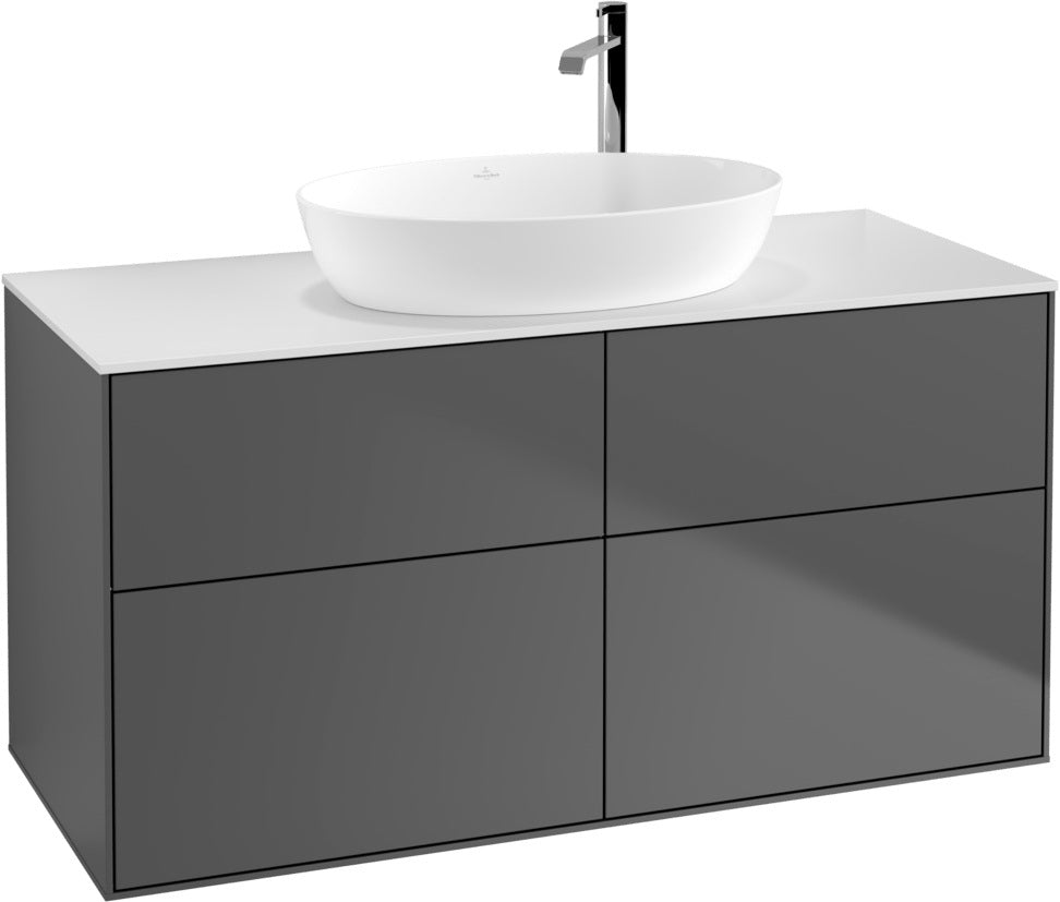 Villeroy & Boch Finion Waschtischunterschrank F91200GF 1200 mm Glossy White Lacquer mit 4 Auszügen