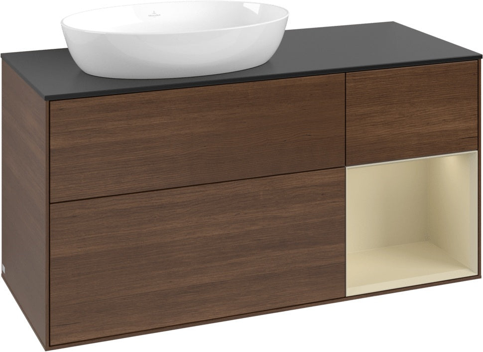 Villeroy & Boch Finion Waschtischunterschrank 1200 mm Glossy White Lacquer mit LED-Beleuchtung