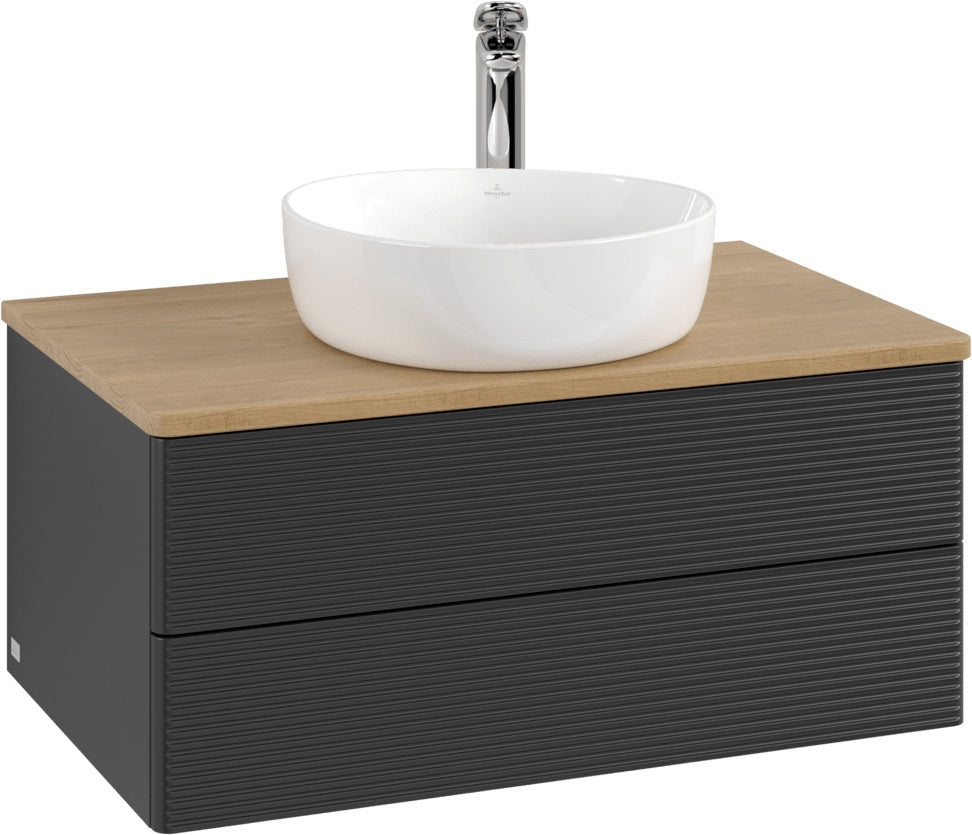 Villeroy & Boch Waschbeckenunterschrank Antao 800x360x500 mm Anthracite Matt Lacquer mit Auszugsbeleuchtung