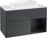 Villeroy & Boch Finion Waschtischunterschrank 1000 mm Glossy White Lacquer mit LED-Beleuchtung