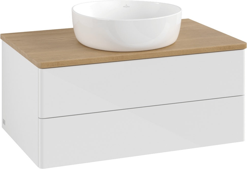 Villeroy & Boch Antao Waschtischunterschrank 800 mm Glossy White Lacquer mit LED-Auszugsbeleuchtung