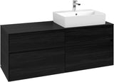 Villeroy & Boch Waschtischunterschrank Collaro C133 Black Oak 1400 mm mit SoftClosing und Push-Open