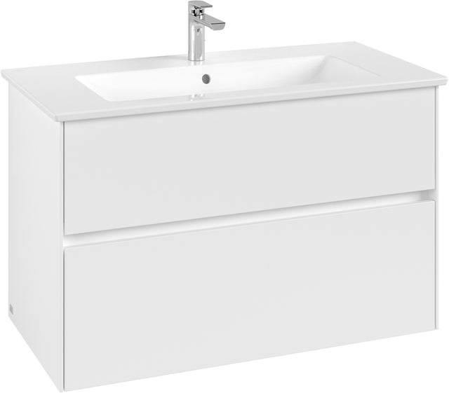 Villeroy & Boch Waschtischunterschrank Collaro White Matt 961 mm – 2 Auszüge, SoftClosing, Push-Open