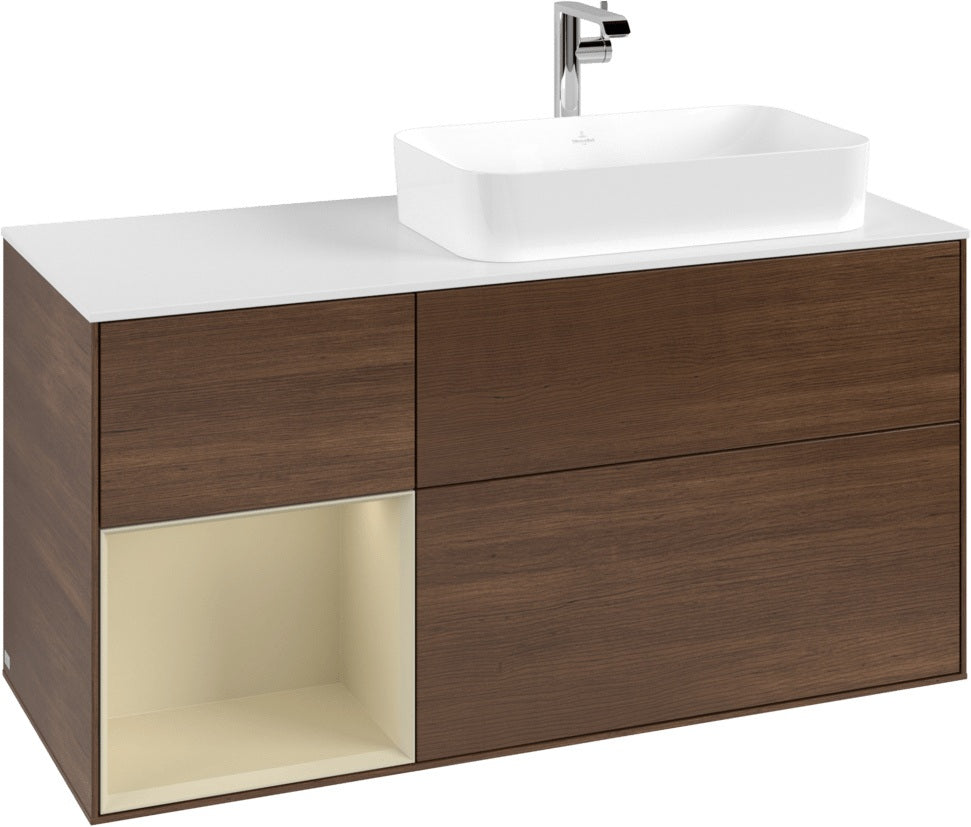 Villeroy & Boch Finion Waschtischunterschrank 1200 mm Glossy White Lacquer mit LED-Beleuchtung