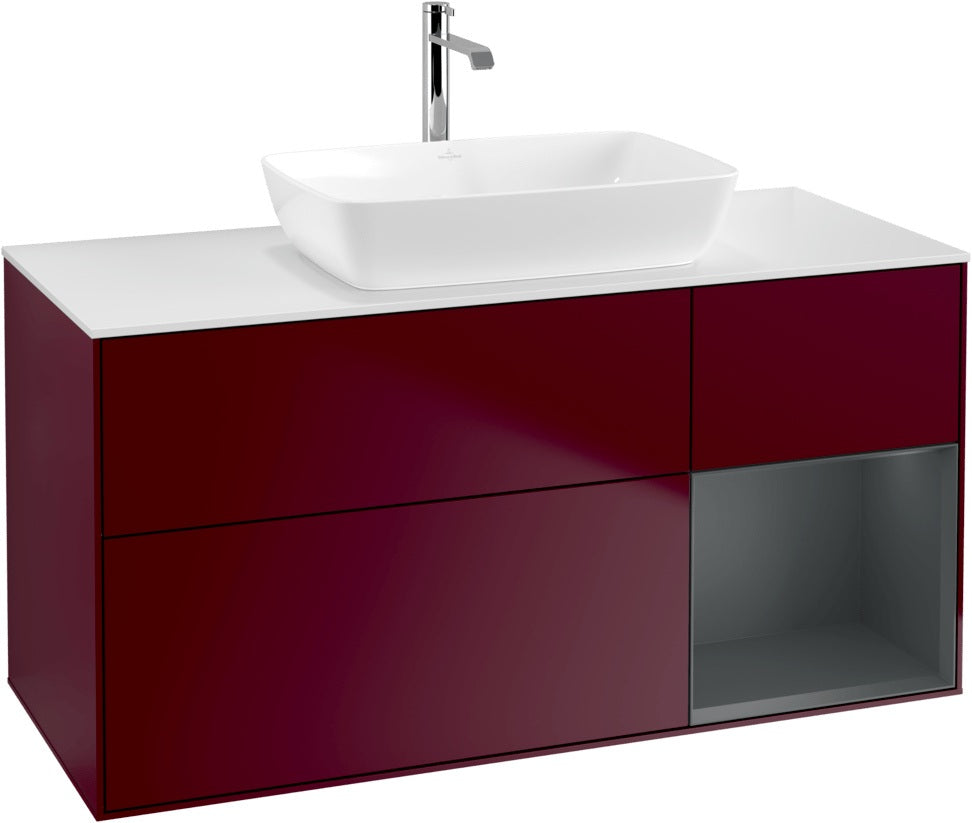 Villeroy & Boch Waschtischunterschrank Finion G831G 1200 mm Glossy White Lacquer mit Beleuchtung