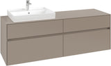 Villeroy & Boch Waschtischunterschrank Collaro C022 B0 1600 mm Taupe mit Beleuchtung und SoftClosing