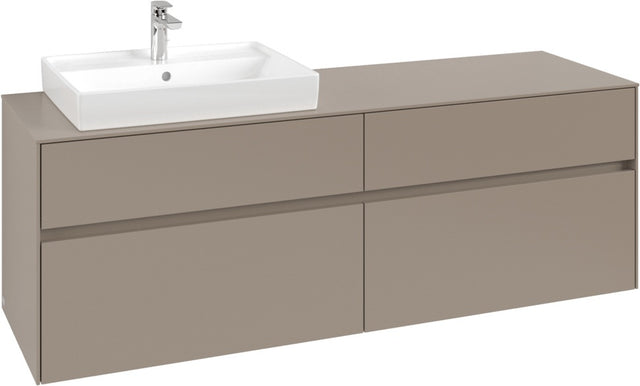 Villeroy & Boch Waschtischunterschrank Collaro C022 B0 1600 mm Taupe mit Beleuchtung und SoftClosing