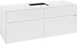 Villeroy & Boch Waschtischunterschrank Collaro C13100 1400 mm Glossy White mit 4 Auszügen