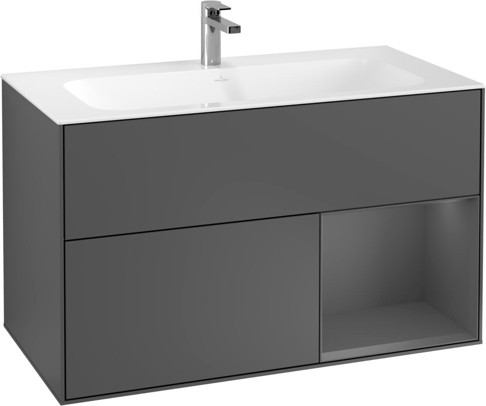 Villeroy & Boch Finion Waschtischunterschrank 996 mm White Matt Lacquer mit Beleuchtung