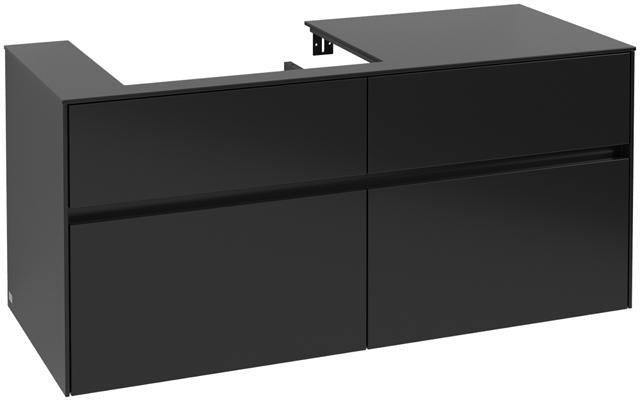 Villeroy & Boch Collaro Waschtischunterschrank 1200 mm, 4 Auszüge, Soft Grey, Becken links