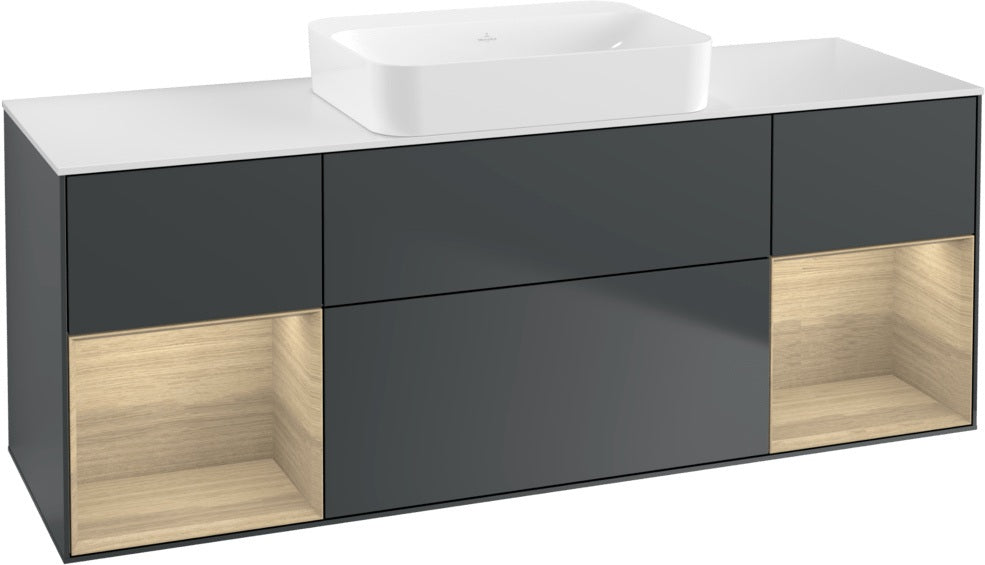 Villeroy & Boch Finion Waschtischunterschrank 1600 mm Glossy White Lacquer mit Beleuchtung