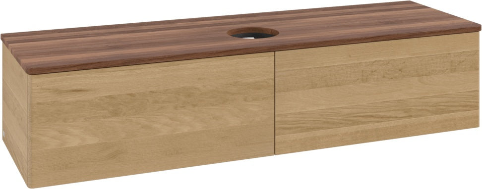 Villeroy & Boch Waschbeckenunterschrank Antao K36011 1600 mm Warm Walnut – 2 Auszüge, Push-to-Open