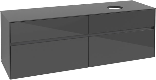 Villeroy & Boch Waschtischunterschrank Collaro C05100 1600 mm Glossy Grey mit 4 Auszügen