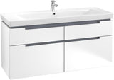 Villeroy & Boch Subway 2.0 Waschbeckenunterschrank 1287 mm Glossy White mit 4 Auszügen
