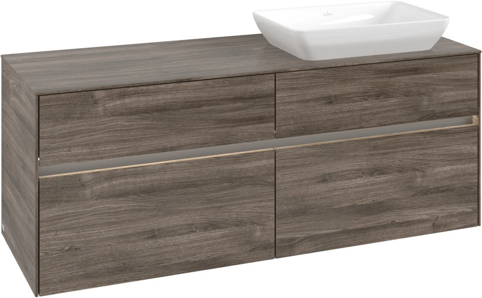 Villeroy & Boch Waschtischunterschrank Collaro C118 B0, 1400 mm, Stone Oak, mit Beleuchtung & SoftClosing