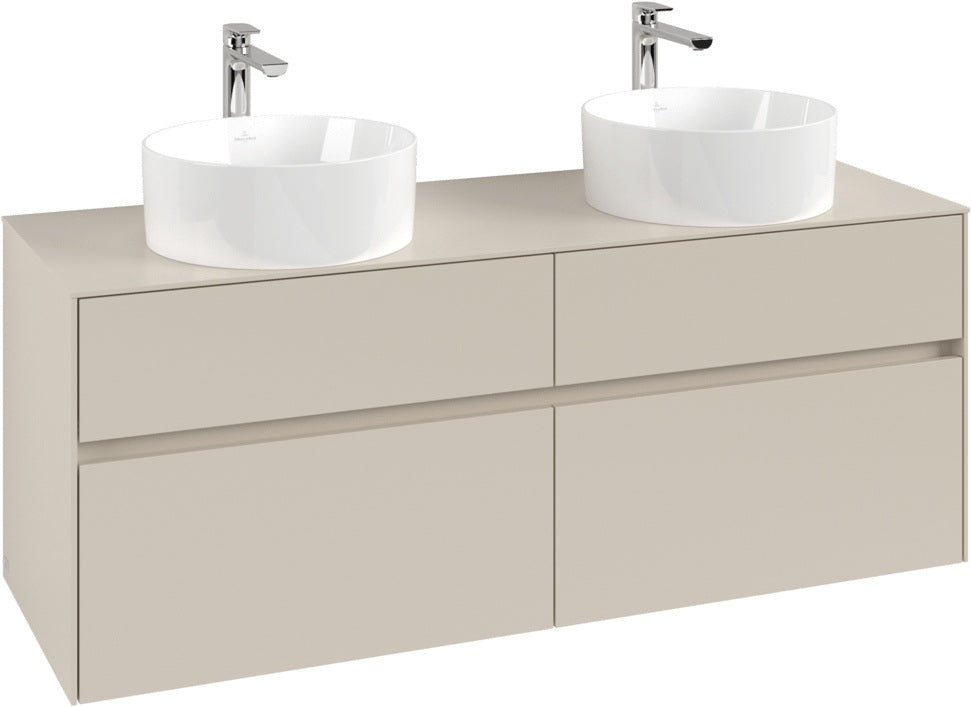Villeroy & Boch Waschtischunterschrank Collaro C048 B0 1400 mm Cashmere Grey mit Beleuchtung