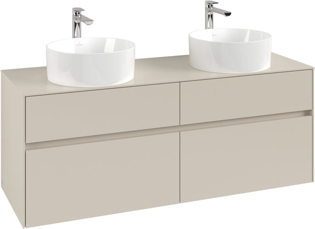 Villeroy & Boch Waschtischunterschrank Collaro C048 B0 1400 mm Cashmere Grey mit Beleuchtung