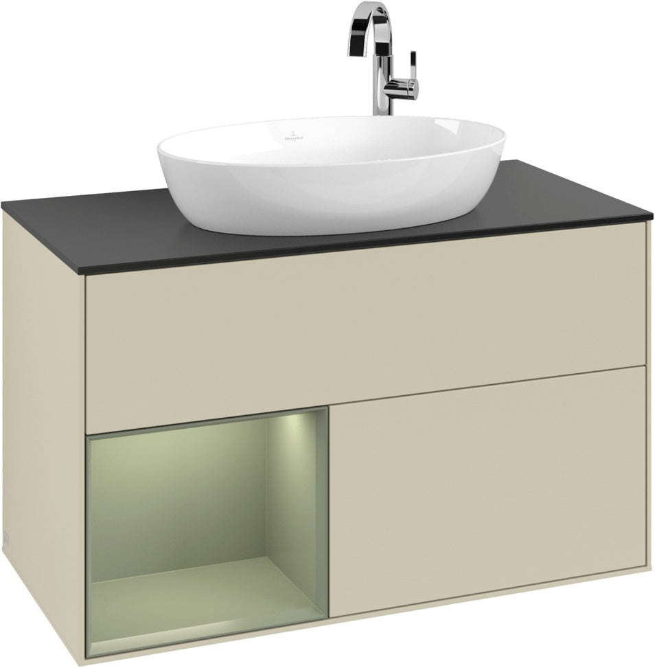 Villeroy & Boch Finion Waschbeckenunterschrank G892G 1000 mm Glossy White Lacquer mit Beleuchtung