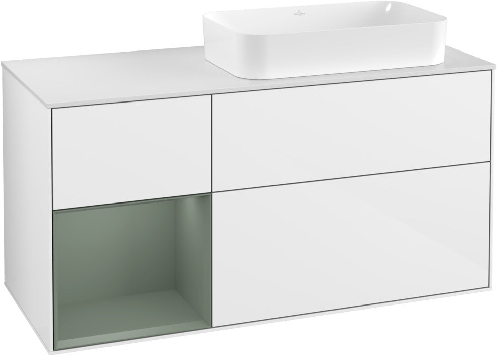 Villeroy & Boch Waschtischunterschrank Finion F271G 1200 mm Glossy White Lacquer mit Beleuchtung