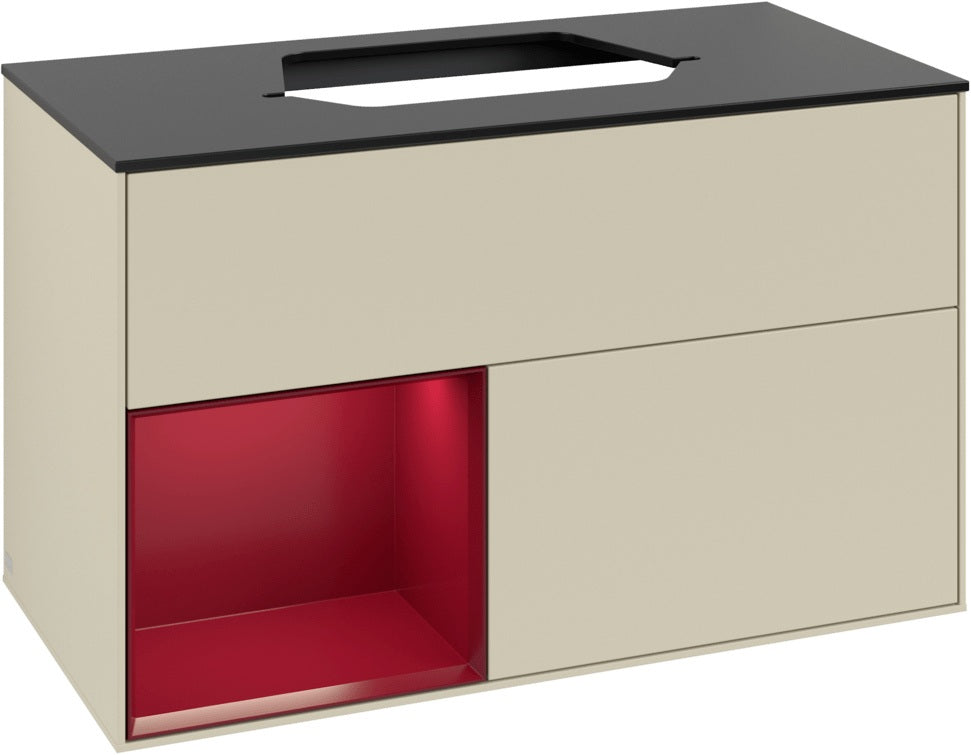 Villeroy & Boch Finion Waschtischunterschrank 1000 mm Glossy White Lacquer mit LED-Beleuchtung