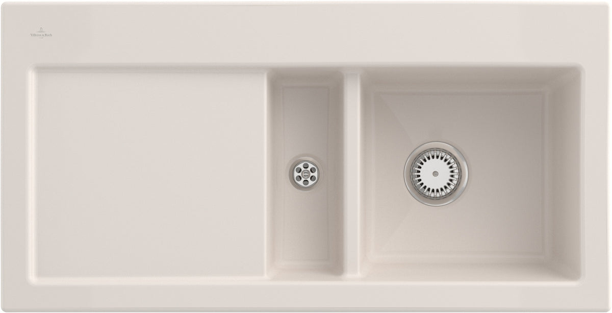 Villeroy & Boch Einbauspüle Subway 60 Ivory CeramicPlus – 1000 mm Keramik mit Abtropffläche