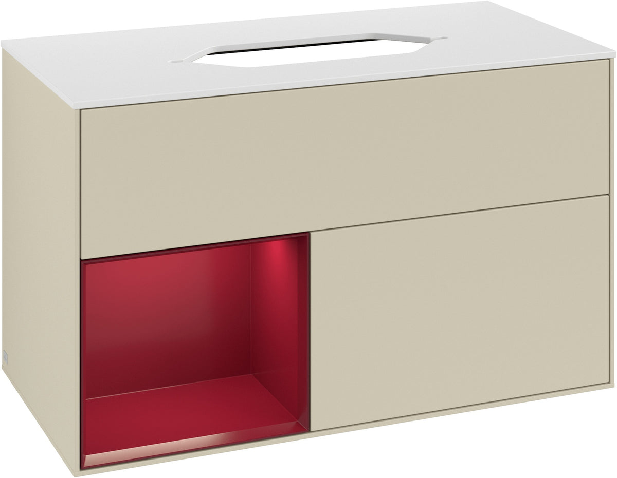 Villeroy & Boch Finion Waschtischunterschrank 1000 mm Glossy White Lacquer – mit LED-Beleuchtung & SoftClosing