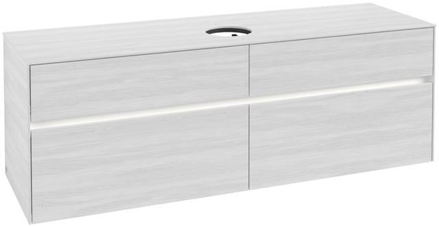 Villeroy & Boch Collaro Waschtischunterschrank 1600 mm mit LED-Beleuchtung und 4 Auszügen in Soft Grey
