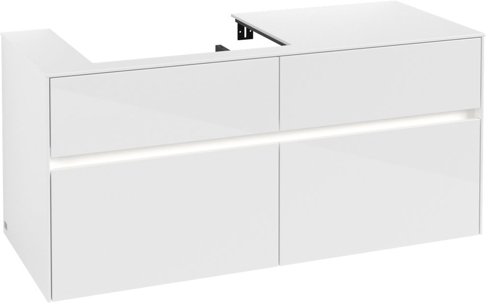 Villeroy & Boch Waschtischunterschrank Collaro C082 B0 1200 mm Glossy White mit LED-Beleuchtung