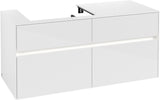 Villeroy & Boch Waschtischunterschrank Collaro C082 B0 1200 mm Glossy White mit LED-Beleuchtung