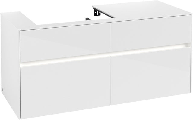 Villeroy & Boch Waschtischunterschrank Collaro C082 B0 1200 mm Glossy White mit LED-Beleuchtung