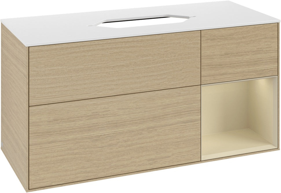 Villeroy & Boch Finion Waschtischunterschrank G711G Black Matt Lacquer 1200 mm mit Beleuchtung