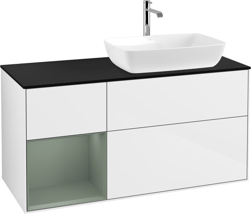Villeroy & Boch Finion Waschtischunterschrank 1200 mm Glossy White Lacquer mit Beleuchtung