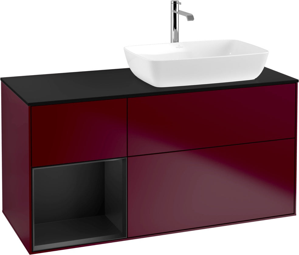 Villeroy & Boch Finion Waschtischunterschrank 1200 mm Glossy White Lacquer mit Beleuchtung