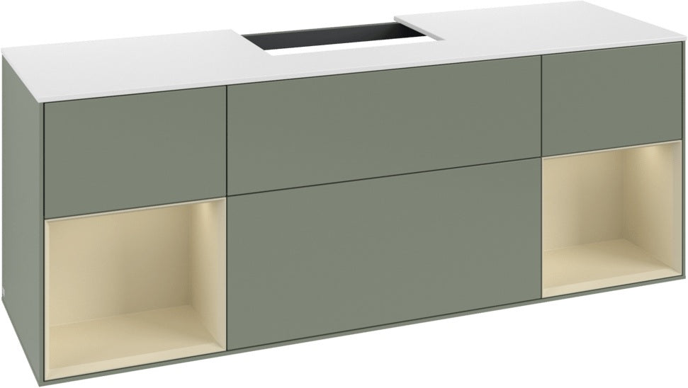 Villeroy & Boch Finion Waschtischunterschrank 1600 mm Glossy White Lacquer mit Beleuchtung