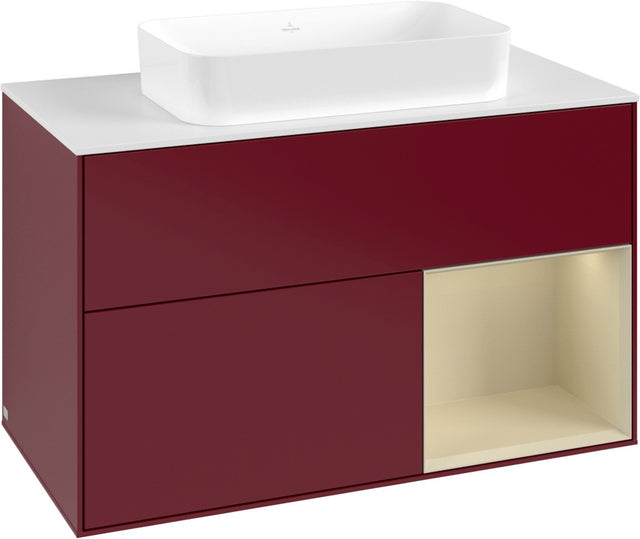 Villeroy & Boch Finion Waschtischunterschrank 1000 mm Peony Matt Lacquer mit Beleuchtung