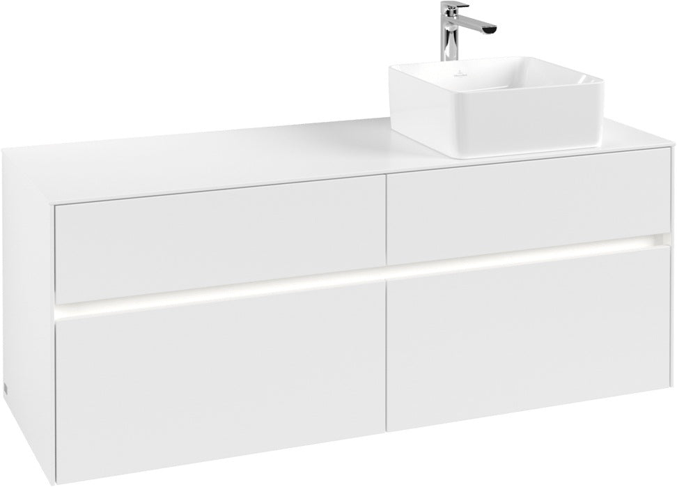 Villeroy & Boch Waschtischunterschrank Collaro C047 B0 1400 mm White Matt mit Beleuchtung
