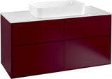 Villeroy & Boch Finion Waschtischunterschrank 1200 mm Anthracite Matt mit Glasabtrennungen und Push-to-open