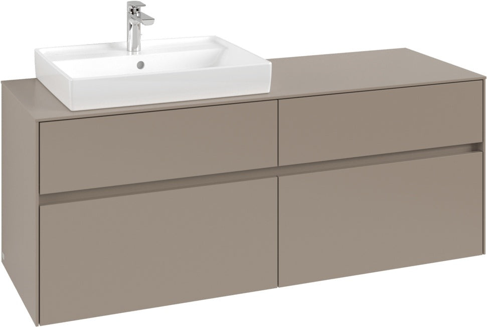 Villeroy & Boch Collaro Waschtischunterschrank 1400 mm Truffle Grey mit LED-Beleuchtung