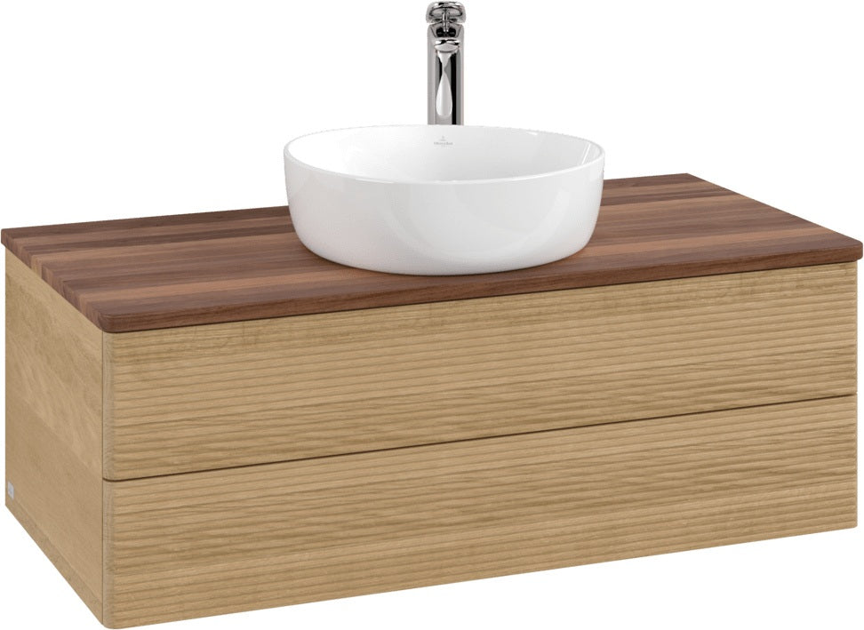 Villeroy & Boch Waschtischunterschrank Antao 1000 mm Warm Walnut mit LED-Beleuchtung