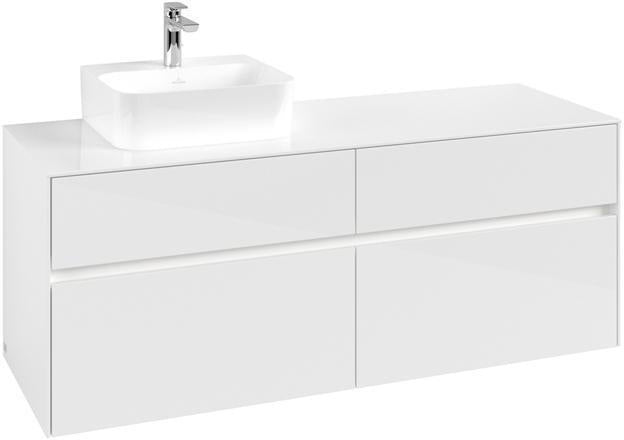 Villeroy & Boch Waschbeckenunterschrank Collaro C101B0 1400 mm Glossy White mit Beleuchtung