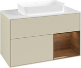 Villeroy & Boch Finion Waschbeckenunterschrank 1000 mm Silk Grey Matt mit Beleuchtung