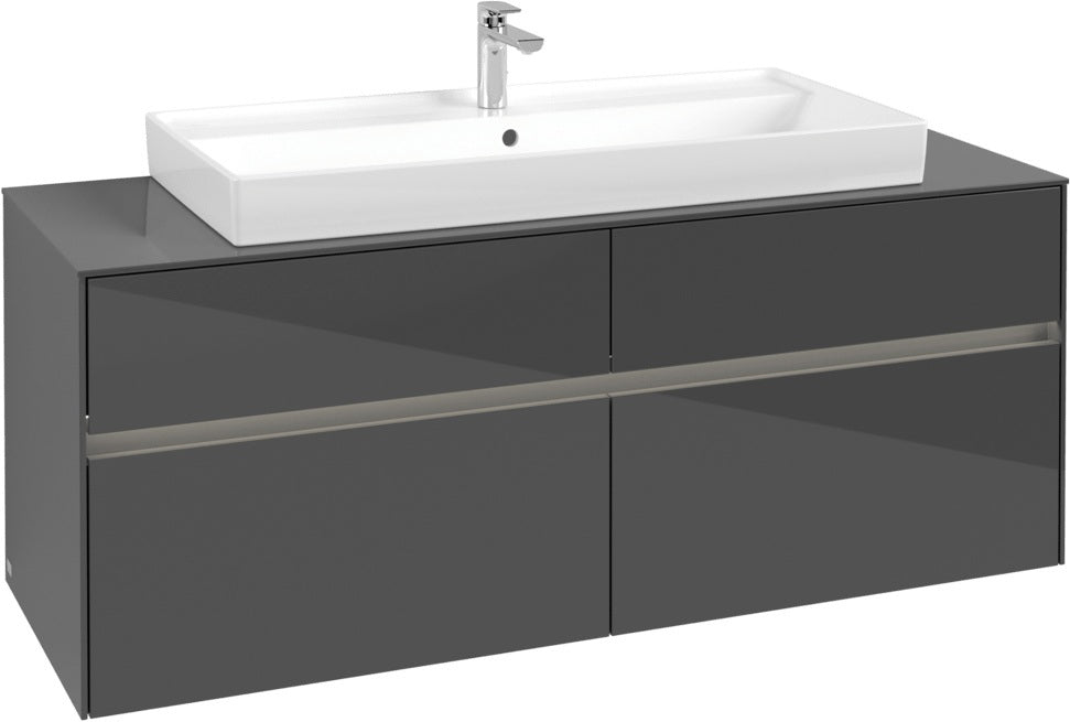 Villeroy & Boch Waschtischunterschrank Collaro C092 B0 1400 mm Glossy Grey mit LED-Beleuchtung