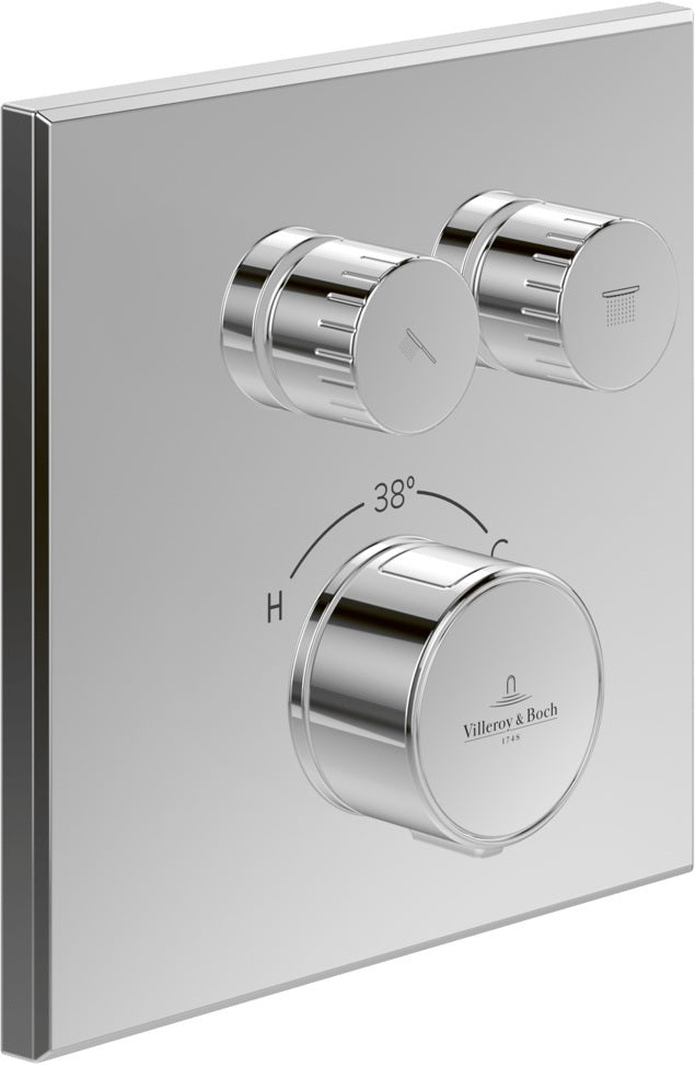 Villeroy & Boch Unterputz-Thermostat Universal Taps & Fittings – Eckig, Chrom, ViPush-Technologie