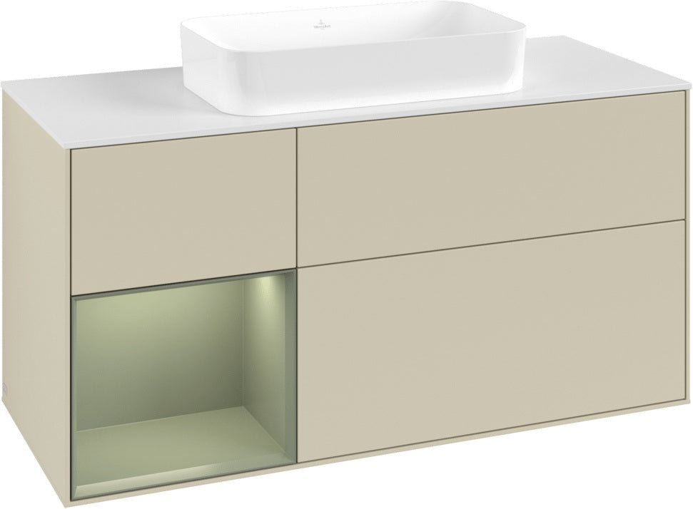 Villeroy & Boch Finion Waschbeckenunterschrank 1200 mm Walnut Veneer mit Beleuchtung