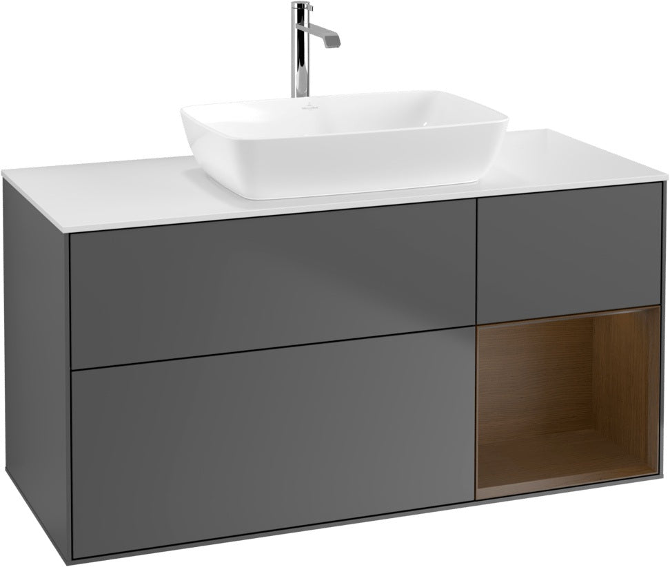 Villeroy & Boch Waschtischunterschrank Finion G831G 1200 mm Glossy White Lacquer mit Beleuchtung