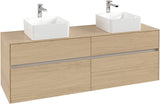 Villeroy & Boch Collaro Waschtischunterschrank Nordic Oak 1600 mm – 2 Waschbecken, 4 Auszüge, SoftClosing